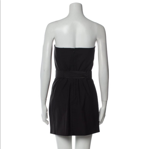 Alice + Olivia strapless wool and leather mini Dress - Picture 4 of 4